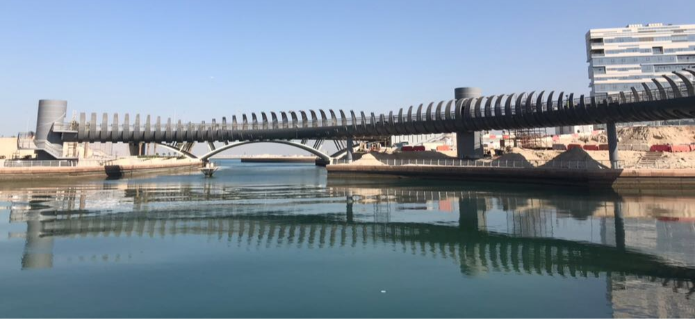 Al Raha Steel Box Girder Bridge with span 150 m.