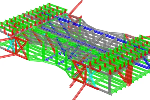 The H Residence Sky Bridge, UAE — structural engineering by ESG — Bridge truss in the 3D structural model