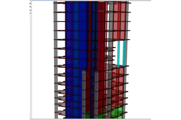 Residential & Commercial Tower, Kuwait — structural engineering by ESG — Structural frame elevation