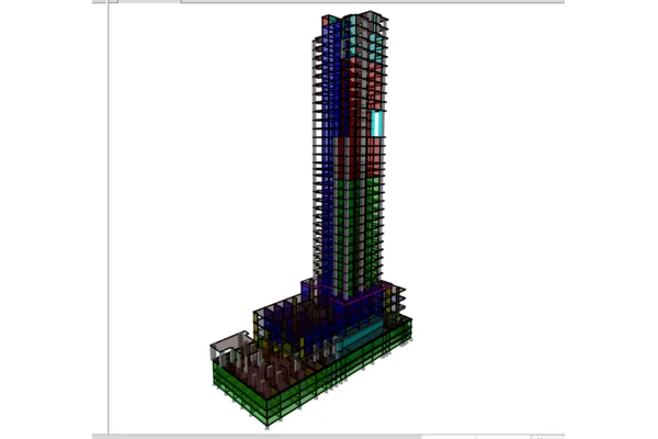 Residential & Commercial Tower, Kuwait — structural engineering by ESG — Tower and podium structural frame